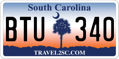 SC license plate BTU340