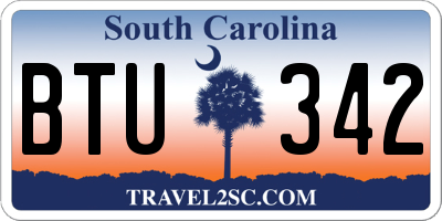 SC license plate BTU342