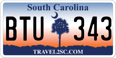 SC license plate BTU343