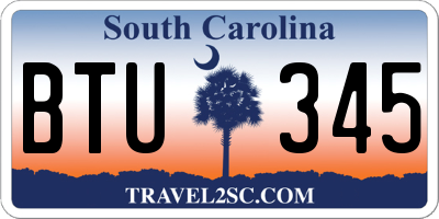 SC license plate BTU345