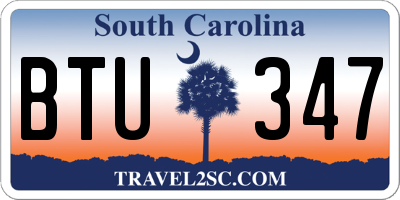 SC license plate BTU347