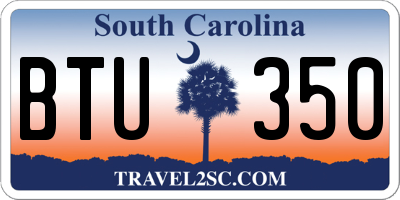 SC license plate BTU350