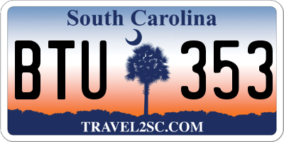 SC license plate BTU353