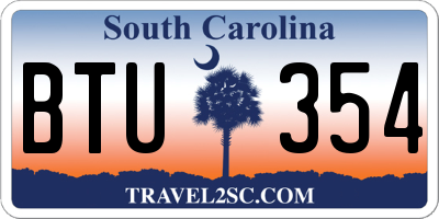 SC license plate BTU354