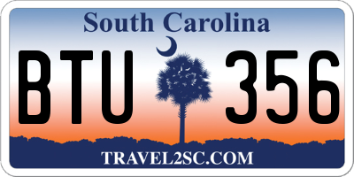 SC license plate BTU356