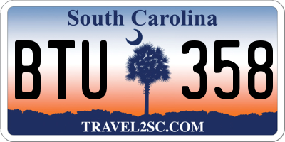 SC license plate BTU358