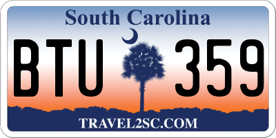 SC license plate BTU359