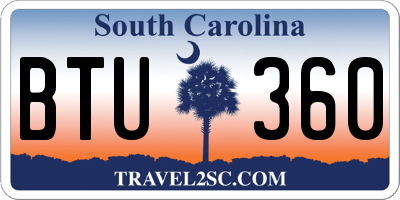 SC license plate BTU360