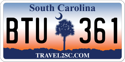 SC license plate BTU361