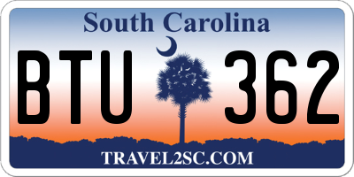 SC license plate BTU362