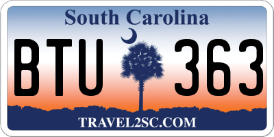 SC license plate BTU363
