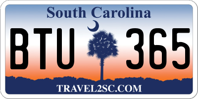 SC license plate BTU365