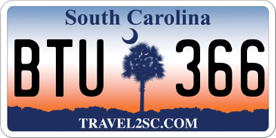 SC license plate BTU366