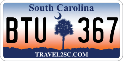 SC license plate BTU367