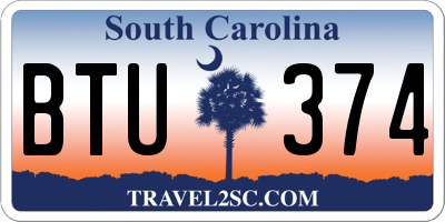 SC license plate BTU374