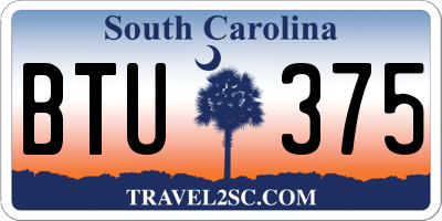 SC license plate BTU375