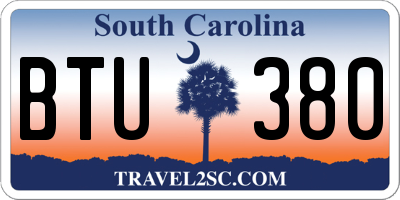 SC license plate BTU380
