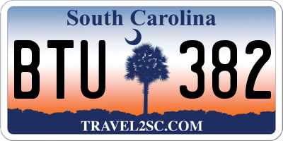 SC license plate BTU382
