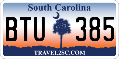 SC license plate BTU385