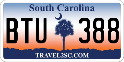 SC license plate BTU388