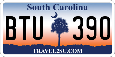 SC license plate BTU390
