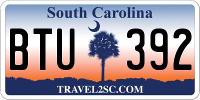 SC license plate BTU392