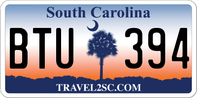 SC license plate BTU394