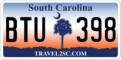 SC license plate BTU398