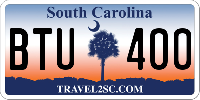 SC license plate BTU400
