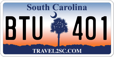 SC license plate BTU401