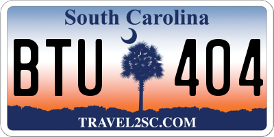 SC license plate BTU404
