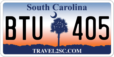 SC license plate BTU405