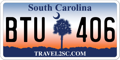 SC license plate BTU406