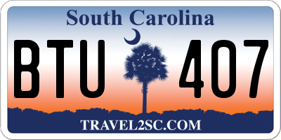 SC license plate BTU407