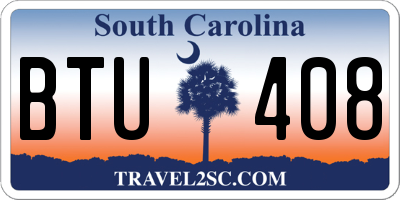 SC license plate BTU408