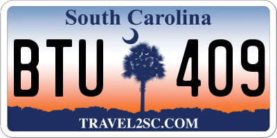 SC license plate BTU409