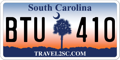 SC license plate BTU410