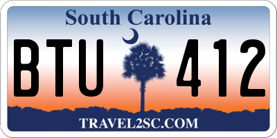 SC license plate BTU412