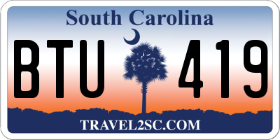 SC license plate BTU419