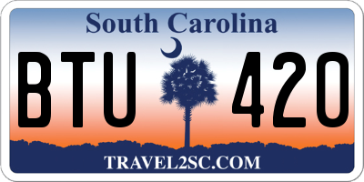 SC license plate BTU420