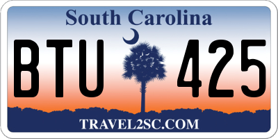 SC license plate BTU425