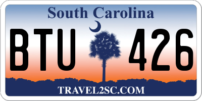 SC license plate BTU426