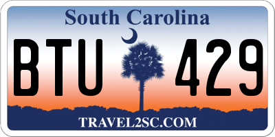 SC license plate BTU429