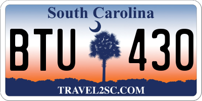 SC license plate BTU430