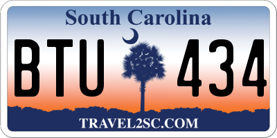 SC license plate BTU434