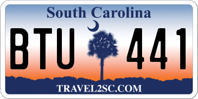 SC license plate BTU441