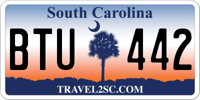 SC license plate BTU442
