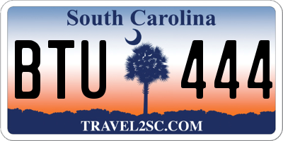 SC license plate BTU444