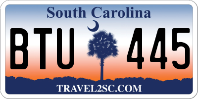 SC license plate BTU445