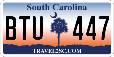 SC license plate BTU447